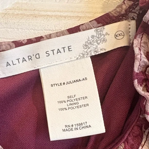 Altar'd State Burgundy Floral Mini Dress - Picture 5 of 9